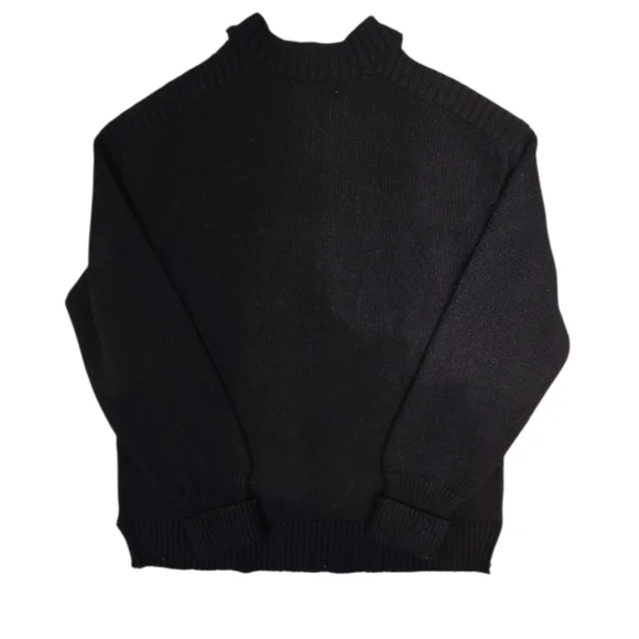 Anthropologie Knit Sweater Black Pullover Size Small Cutout Off The Shoulder - Picture 6 of 10